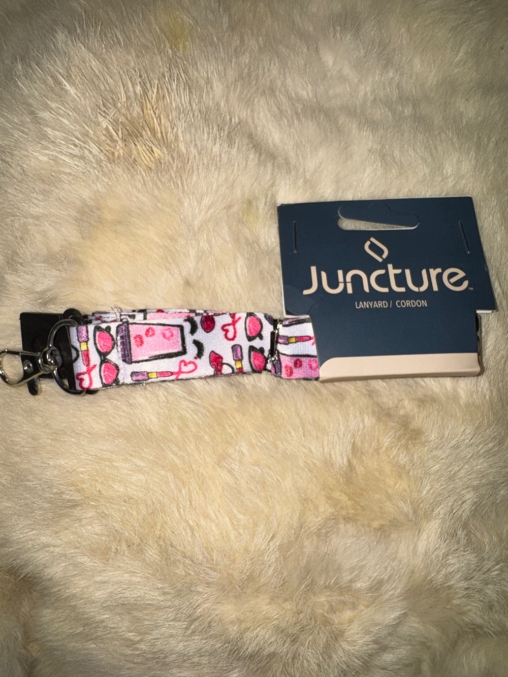Juncture Pink Cosmetic Print Lanyard NEW